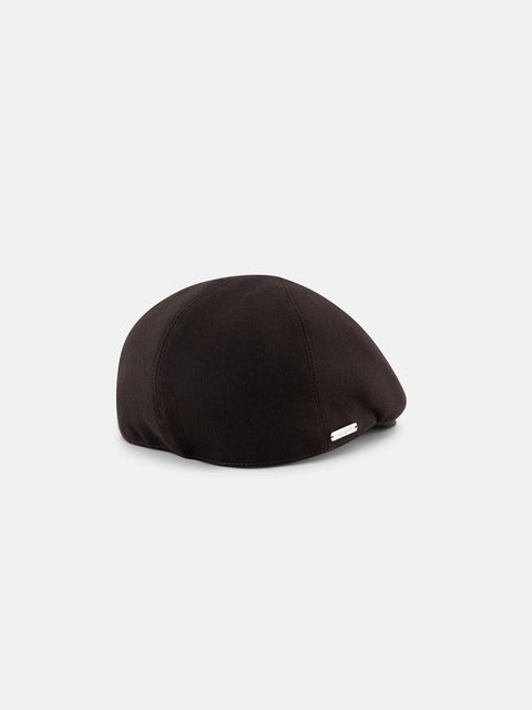 Mandelli Pure Cashmere Flat Cap — Brown, view 3