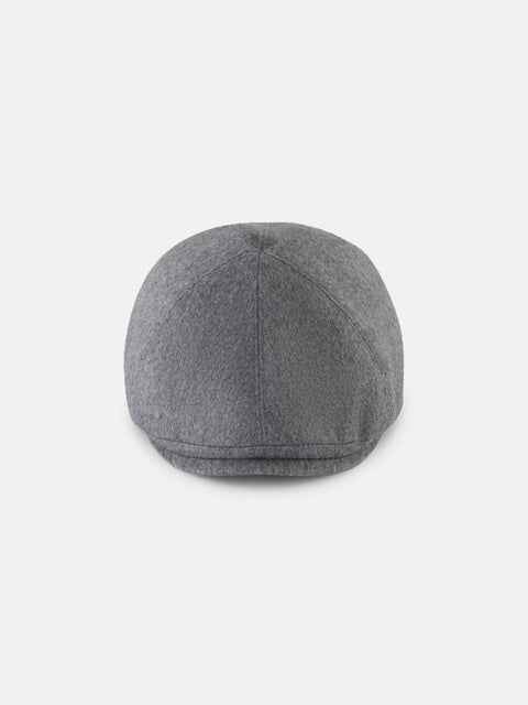 Mandelli Pure Cashmere Flat Cap — Gunmetal