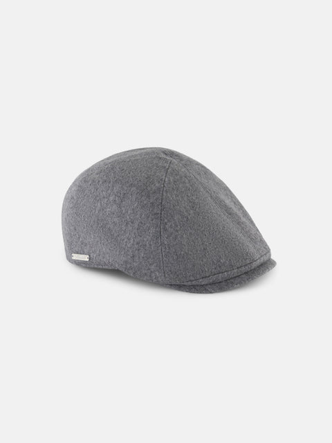 Mandelli Pure Cashmere Flat Cap — Gunmetal, view 2