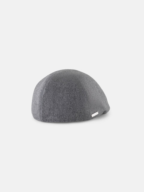 Mandelli Pure Cashmere Flat Cap — Gunmetal, view 3