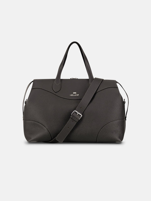 Mandelli GEORGE Calf Leather Weekend Bag — Dark Brown