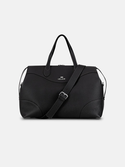 Mandelli GEORGE Calf Leather Weekend Bag — Black