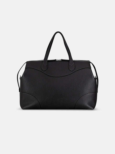 Mandelli GEORGE Calf Leather Weekend Bag — Black, view 3