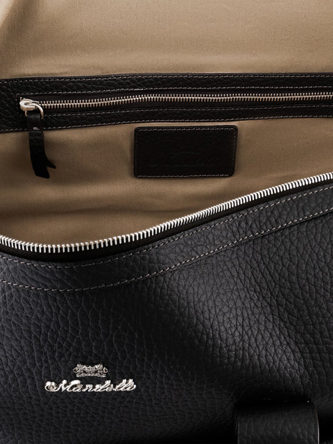 Mandelli GEORGE Calf Leather Weekend Bag — Black, view 4