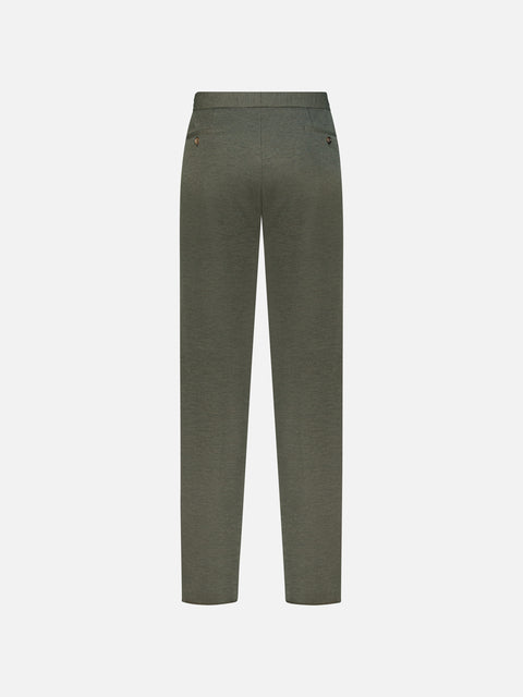 Wool & Cotton Drawstring Trousers – Military Green
