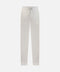 Cashmere Flat-Front Drawstring Trousers — White & Grey