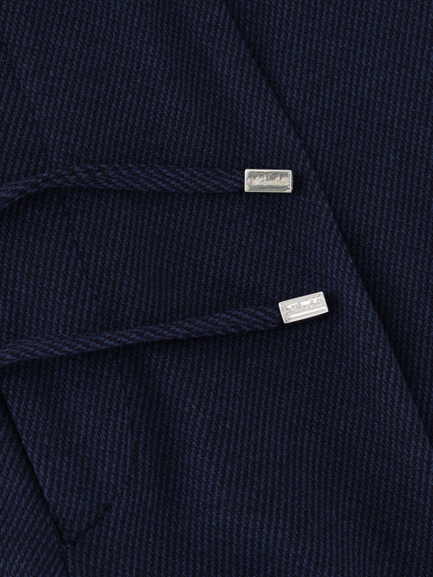 Wool & Cotton Jersey Trousers in Blu Notte