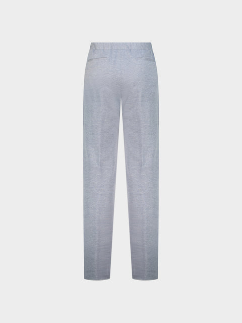 Wool & Cotton Jersey Trousers in Asphalt