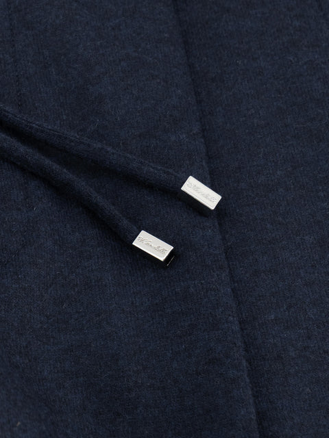 Mandelli Cashmere Blend Pleated Drawstring Trousers — Cobalt Blue, view 3