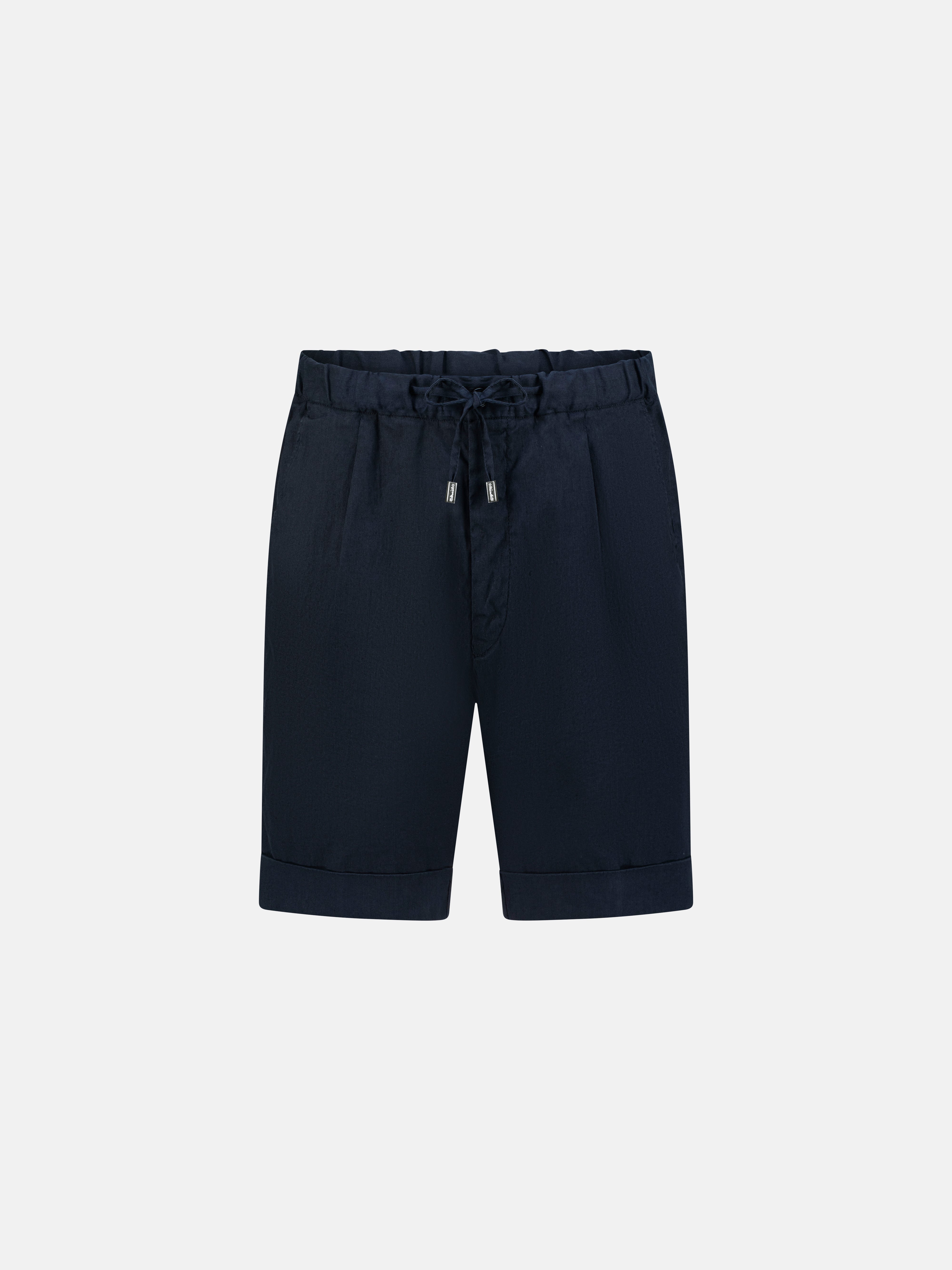 Gymsho Linen and Cotton Shorts - Navy