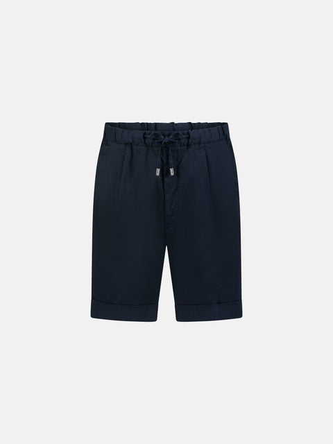 Gymsho Linen and Cotton Shorts - Navy