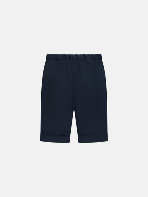 Gymsho Linen and Cotton Shorts - Navy