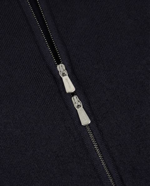 Wool & Cashmere Zip Vest- Black