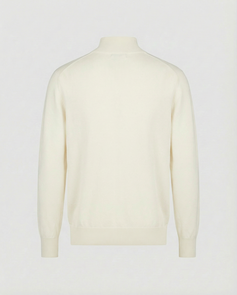 Knitted High-Neck Sweater in Virgin Wool – Ivory
