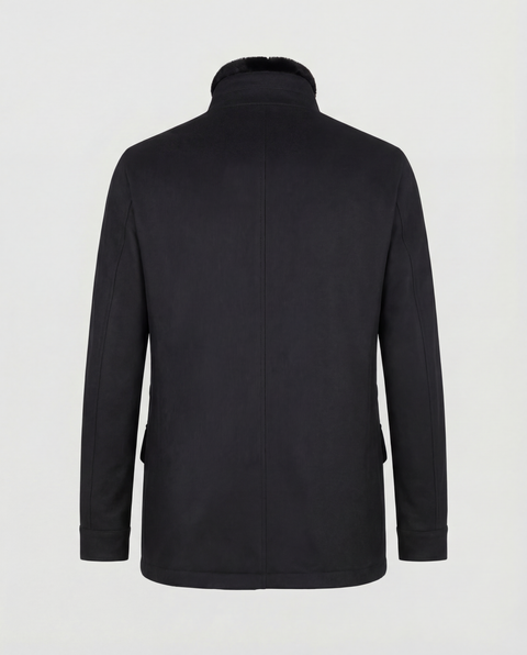 Cashmere & Mink 3/4 Coat- Black