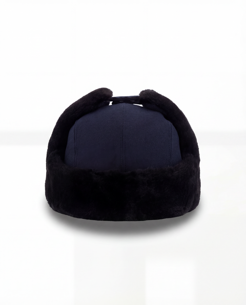 Cashmere & Mink Cap- Navy Blue