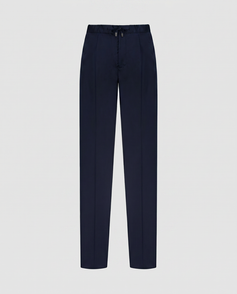 Pure Wool Tailored Trousers - Deep Navy