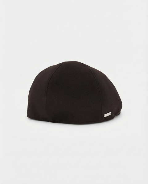 Cashmere Flat Cap - Dark Brown