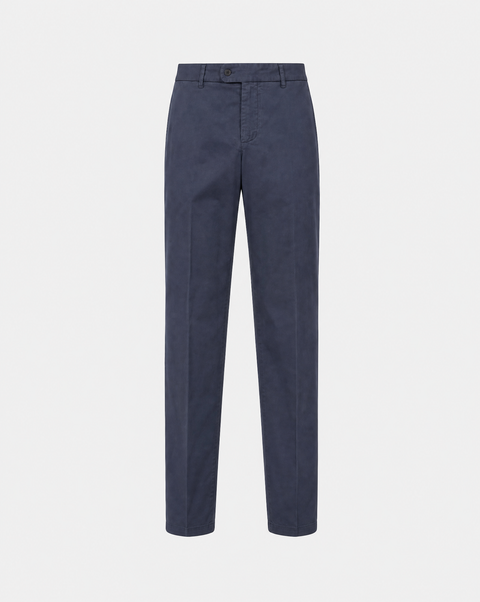 Cotton Stretch Trousers - Navy