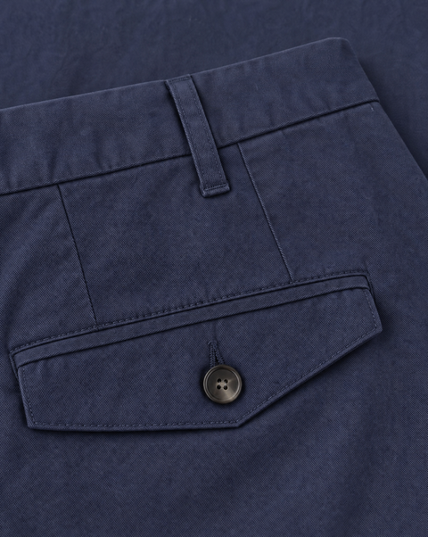 Cotton Stretch Trousers - Navy