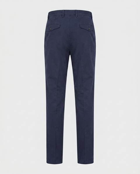 Cotton Stretch Trousers - Navy