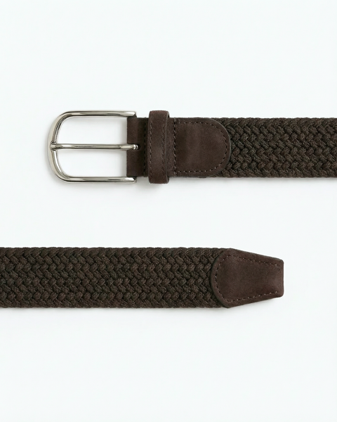 Braided Fabric Belt – Dark Brown