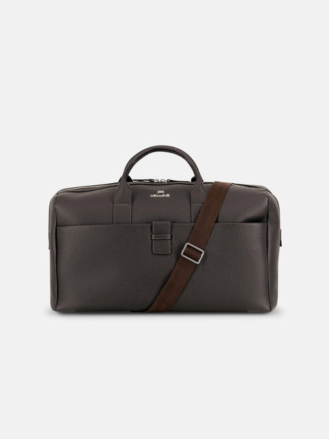 Mandelli NEWMAN Calf Leather Travel Bag — Dark Brown
