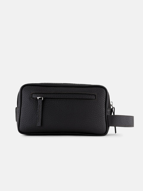 Mandelli BRAND Grained Leather Hand Bag — Black, view 3