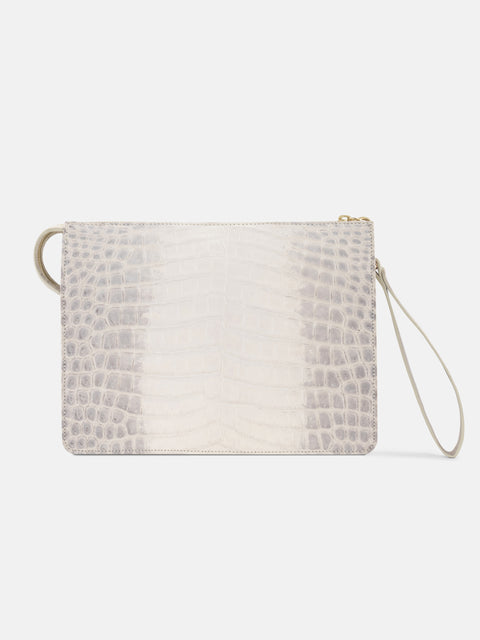 Himalayan Nubuck Crocodile Leather Document Holder – Ivory