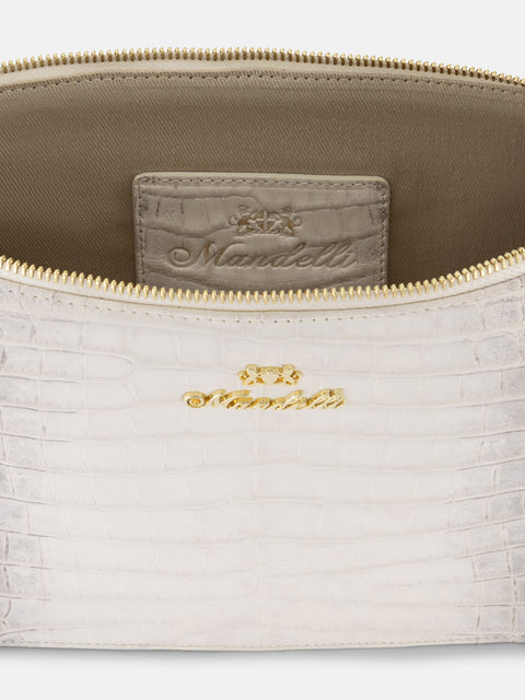 Himalayan Nubuck Crocodile Leather Document Holder – Ivory