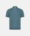 Silk & Cotton Knitted Polo with Zip – Grey Green