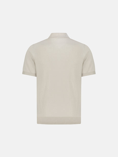 Silk & Cotton Knitted Polo with Zip – Sahara