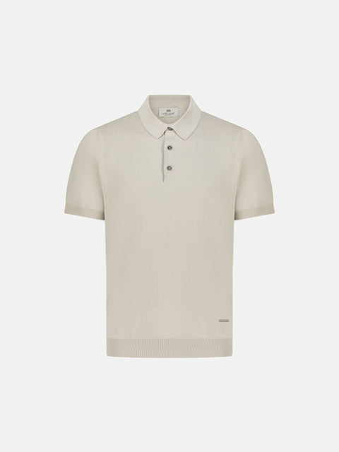 Silk & Cotton Knitted Polo with Buttons – Sahara