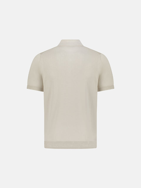 Silk & Cotton Knitted Polo with Buttons – Sahara