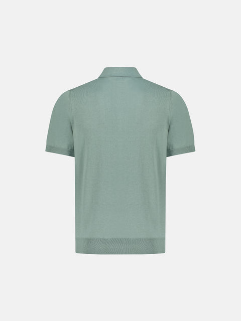 Silk & Cotton Knitted Polo with Buttons – Timo
