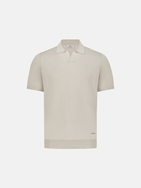 Silk & Cotton Knitted Polo – Sahara