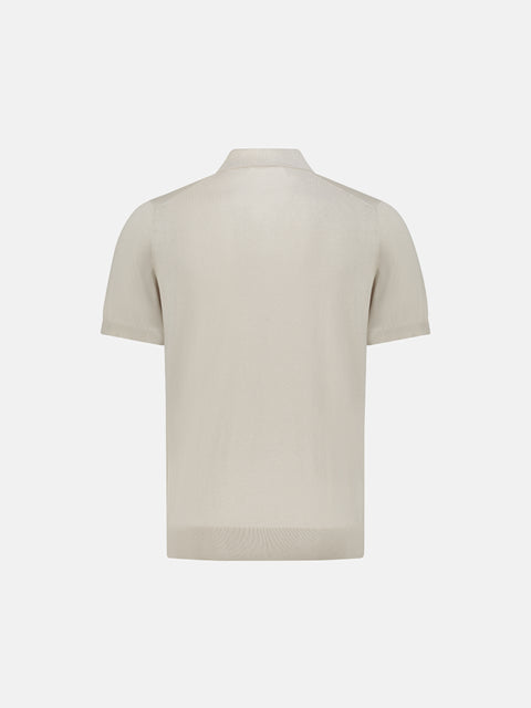 Silk & Cotton Knitted Polo – Sahara