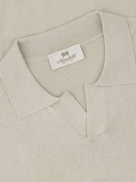 Silk & Cotton Knitted Polo – Sahara