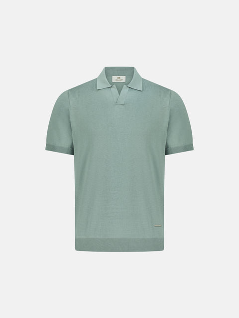 Silk & Cotton Knitted Polo – Thyme