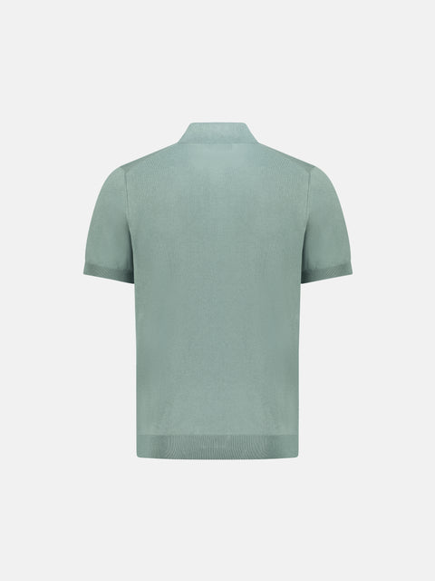 Silk & Cotton Knitted Polo – Thyme