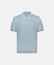 Silk & Cotton Knitted Polo – Blue Coal