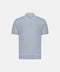 Knitted Polo in Wool & Silk with Zip – Light Blue