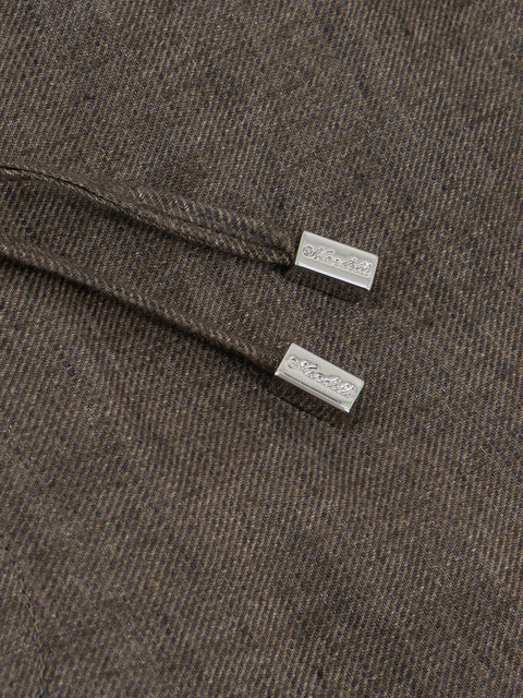 Linen Drawstring Trousers - Dark Beige