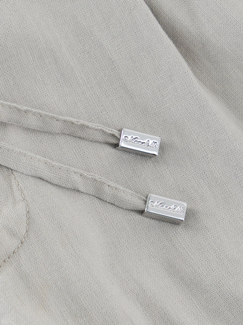 Linen Blend Bermuda Shorts - Stone