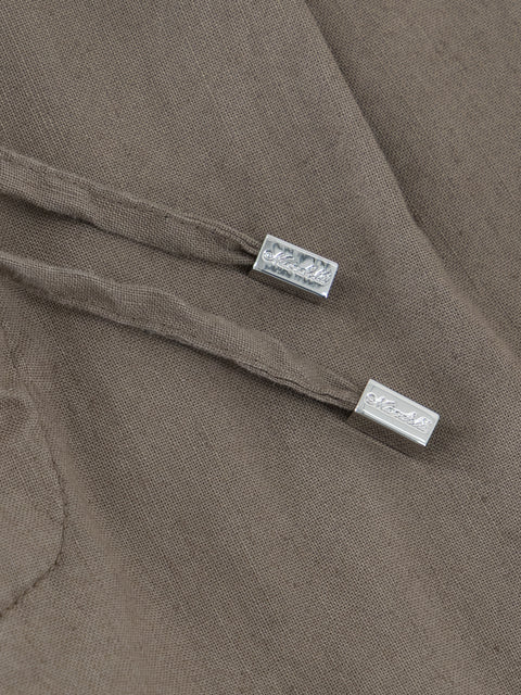 Linen Blend Bermuda Shorts - Nut Brown