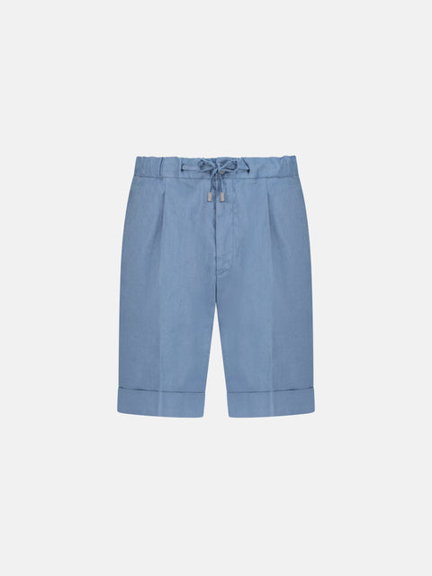 Linen Blend Bermuda Shorts - Asphalt