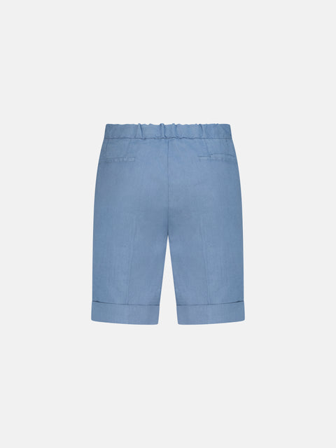 Linen Blend Bermuda Shorts - Asphalt