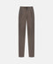 Brown Linen Blend Drawstring Trousers