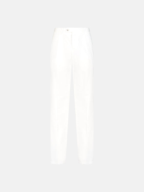 Cotton Stretch Trousers - White