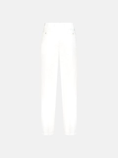 Cotton Stretch Trousers - White